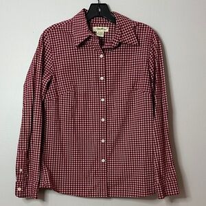 Vintage Eddie Bauer Red Checkered button down Shirt size M
